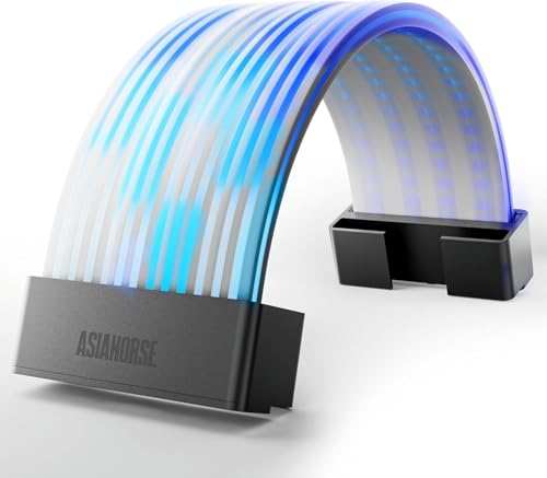 AsiaHorse AURORA Pro 24 Pin ARGB für Mainboard 20,5 CM & GPU, 5V 3Pin ARGB Abdeckung für Mainboard ATX/MATX/ITX, 20.000 Stunden Lebensdauer, Schwarz