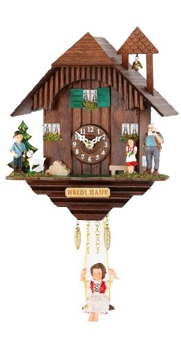 Trenkle Kuckulino Wanduhr Miniatur Schwarzwald mit Quarzwerk und Kuckucksingen TU 2049 SQ