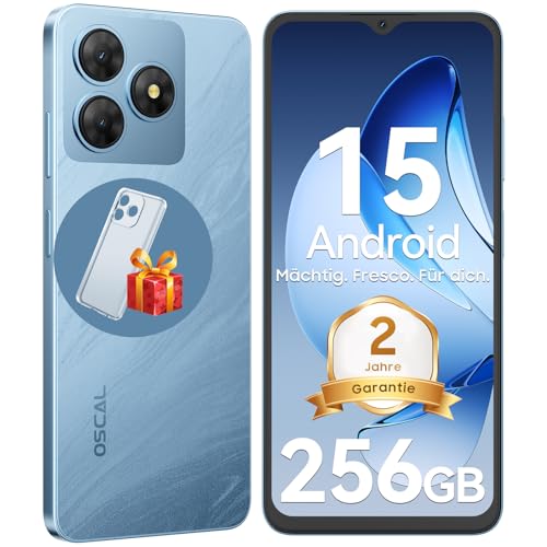 OSCAL Flat 2 Handy Ohne Vertrag Android 15, 12GB+256GB 2TB TF Handy, 90Hz 6.56