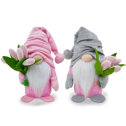 Muttertagsgeschenk Geschenke für Mama Mutter Frauen 2Stück Muttertag Wichtel Frühlingsdeko Tulpen Geschenke Plüschpuppen Gnome Wichtel Deko Geschenk für Mama Freundin Ehefrau Geschenk für Muttertag