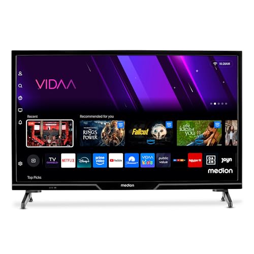 MEDION 59,8 cm (24 Zoll) HD Fernseher (Smart-TV, HDR, VIDAA Store, Prime Video, Disney+, DAZN, Paramount+, HbbTV, PVR, Bluetooth, MD 824101)