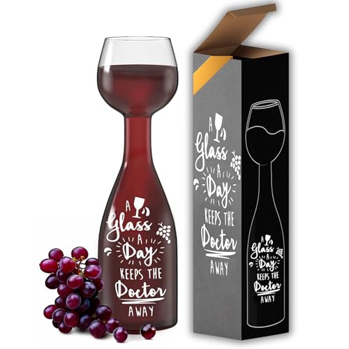 fbeurope Geschenkidee Geschenke für frauen Weingläser Glasweinflasche 750 ml Lustige Geschenke Weinliebhaber Männer Mama Weinglas Geschenke teenager Freundin geschenk wichteln