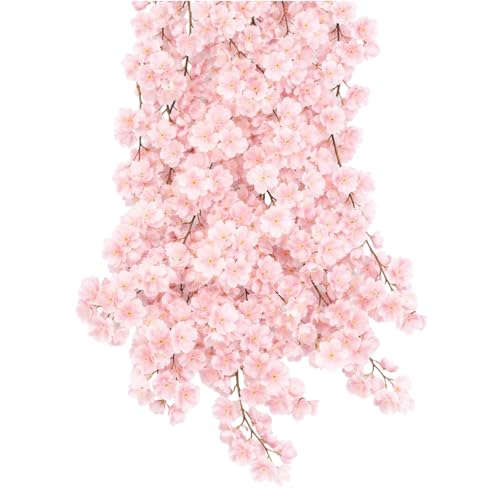 Kirschblüten Deko, Blumengirlande mit 3 Stück 180 cm, Frühlingsdekoration für Innen- und Außenbereich, Hochzeitsdekoration, Partydekoration, Wanddekoration, Türdekoration