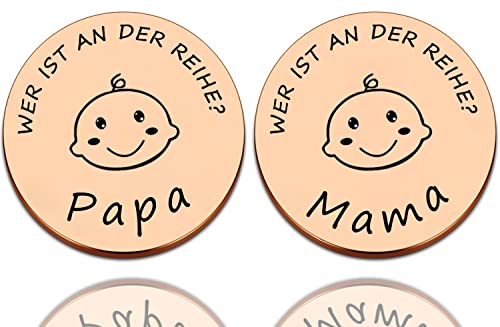 Geschenke Zur Geburt,Neue Papa Mama Geschenke Entscheidungsmünze,Taufgeschenke für mädchen jungen,Neue Eltern Geschenk Schwangerschaftsgeschenk,Personalisierte Geschenke Baby