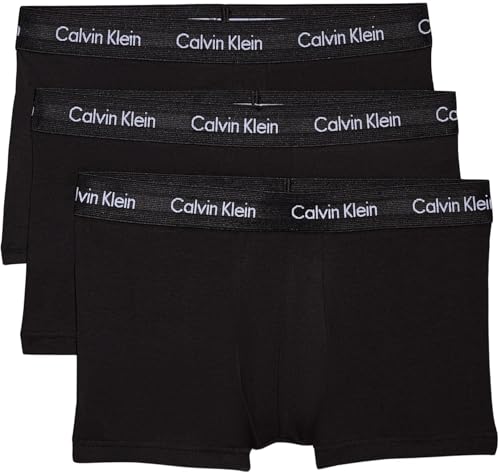 Calvin Klein Herren 3er Pack Boxershorts Low Rise Trunks Unterwäsche, Schwarz (Black W. Black Wb), L