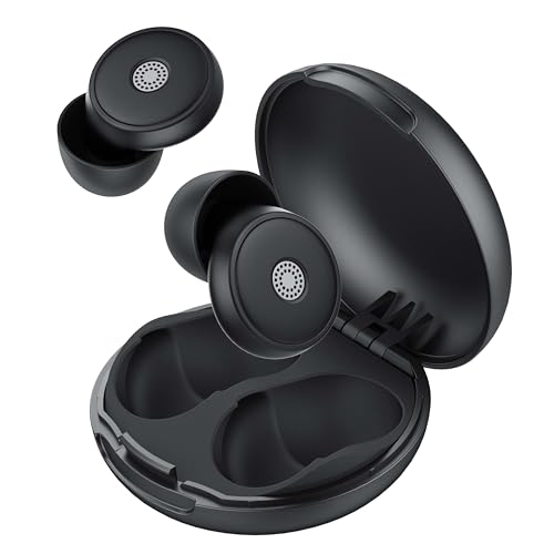 Ohrstöpsel zum Schlafen -45dB, Weiche und Wiederverwendbare Silikon-Ohrstöpsel mit 8 Ohrenkappe und Tragetasche, Schlafen, Konzert, Arbeiten, Studieren, Reisen (Schwarz)