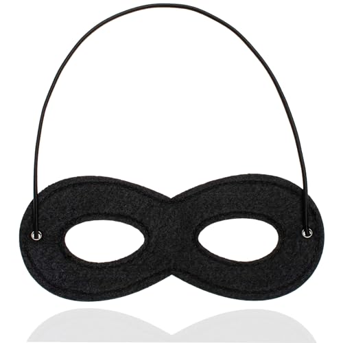 TK Gruppe Timo Klingler Bandit Zoro Augenmaske Panzerknacker Bankräuber schwarz, Einbrecher Maske für Kinder & Erwachsene an Fasching & Karneval