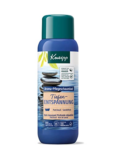 Kneipp Aroma-Pflegeschaumbad Tiefenentspannung - Badezusatz mit wertvollem Sandelholzextrakt und natürlichen ätherischen Patchouliöl - pflegendes und entspannendes Badeerlebnis - 400ml