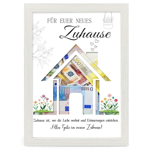 Geldgeschenk zum Einzug, Verpackung für Geldgeschenke, Einzugsgeschenke Wohnung, Geld zu Verschenken Neues Zuhause Geschenk Bilderrahmen, Einweihungsgeschenk Haus, Umzug Geschenk Haus einweihen Party