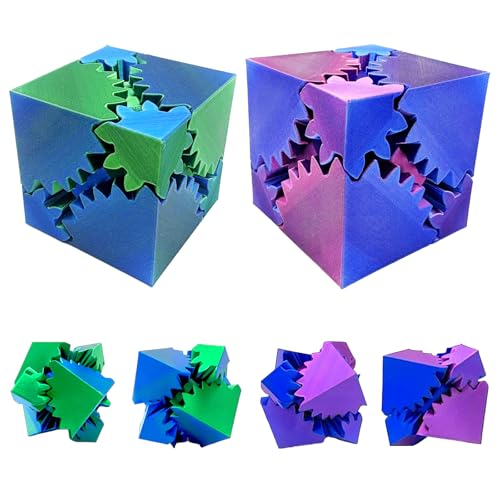 2 Stück Gear Ball 3D gedrucktes Fidget Spielzeug Drehbare Zahnradkugel 3D Printed Gear Ball Gedruckter Zahnradball Gear Erwachsene und Kinder Geschenk für Weihnachten Wichteln