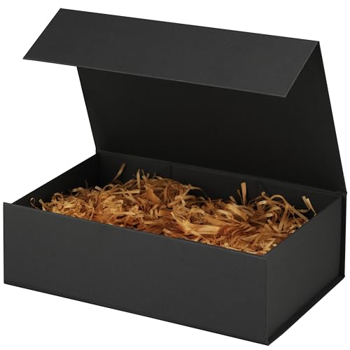 Schwarze Geschenkbox 20x18x8cm, Geschenkbox mit Magnetisch Deckel für Valentinstag Geburtstage Weihnachten Hochzeit