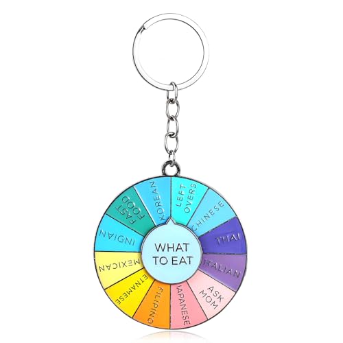 Mabor Süße Taschenanhänger Lustig，Was Gibt es zu Essen Rotierenden Keychain Lustige Geschenke für Frauen Lebensmittel Schlüsselanhänger Lustig für Menschen mit Wahlphobie