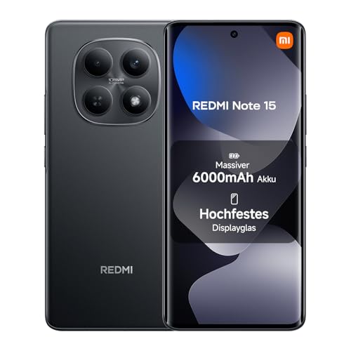 XIAOMI Redmi Note 15 Smartphone (8+256 GB) – 6000-mAh-Akku, wassergeschützt, 108-MP-Kamera, 6,77