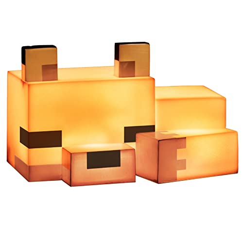 Minecraft Fuchs Nachtlicht - Offiziell lizenziert, Süße Lampe, Geschenk für Jungs & Mädchen, Gaming-Zimmerzubehör & Deko fürs Kinderzimmer, Bunt