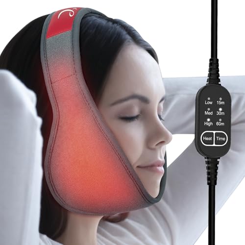 Comfytemp Kieferwärmer Gesichtswärmer mit USB，83x11cm Weich Heizkissen für Gesichts Kiefer entspannung mit Abschaltautomatik，Wärmekissen der TMJ und nach Zahn OP Weisheitszähne-Wärmekompresse