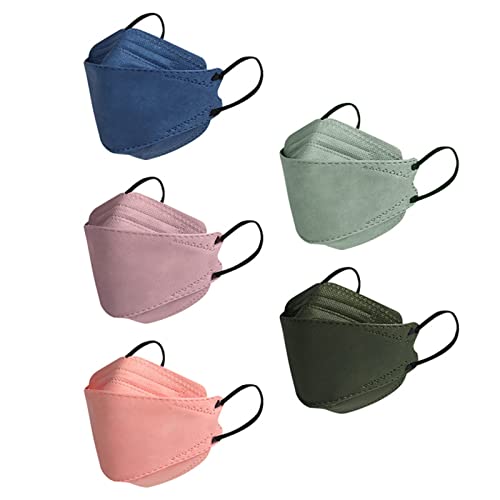 Wangely 50 Stück Mundschutz Erwachsene mit Motiv Einweg 4-lagig Fischform Mund Nasenschutz Schöne Bedruckt Maske Geruchlos Staubdicht Mund-Tuch , Einheitsgröße, Wangely-Masken-220127