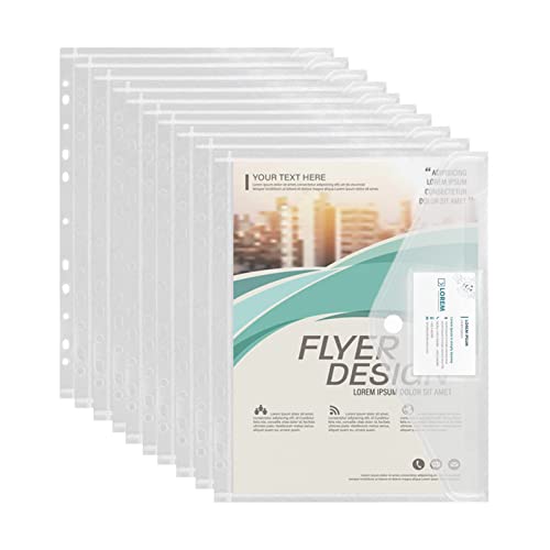 30er Dokumententasche A4 Sichtertasche Dokumentenmappe Wasserdicht Sammelmappen für Dokumente Organisieren mit Lochrand Klettverschluss und Etikettentasche, 30 Stück