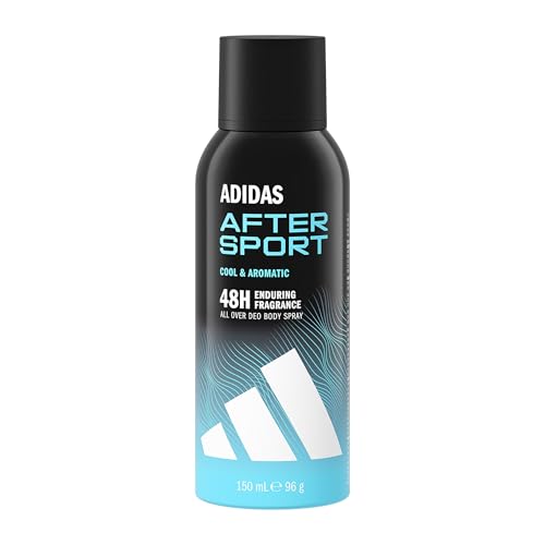 adidas After Sport Deo Body Spray für ihn, 48 Stunden extra-langanhaltender Duft, erfrischend-aromatisch, 150 ml