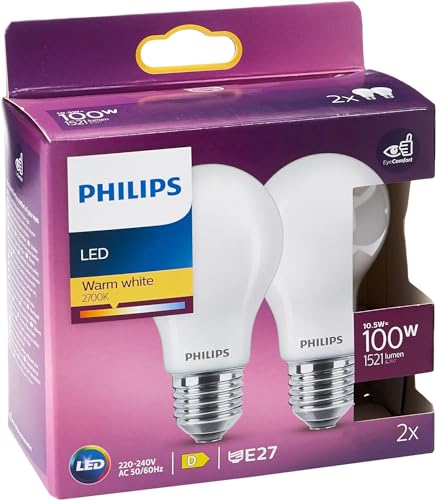 Philips LED Classic E27 Filament Lampen (100 W), matte LED Lampen mit warmweißem Licht, energiesparende LED Beleuchtung mit langer Nutzlebensdauer