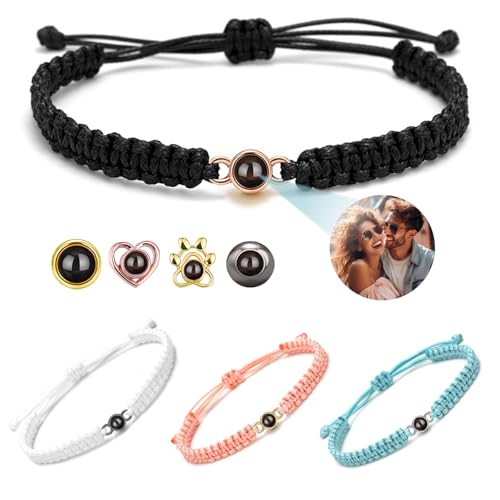 BEXOA Personalisiertes Foto Armband mit Bild - Geschenk für Freundin/Mama/Papa/Paare zum Geburtstag, Valentinstag, Weihnachten Projektion Armband für Damen & Herren (Einzigartig)