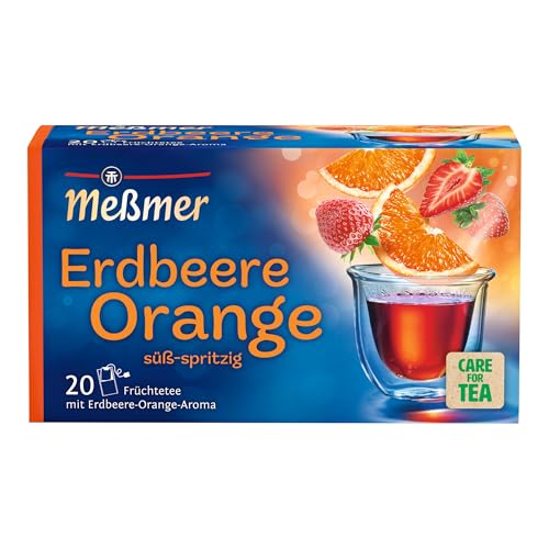 Meßmer Erdbeere-Orange | 20 Teebeutel | Glutenfrei | Laktosefrei | Vegan