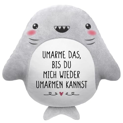 GoMelley Jahrestag Geschenk für Ihn Sie, Ich Liebe Dich Geschenke für Frauen Männer, Haifisch Kuschelkissen, Hochzeitstagsgeschenk, Partner Geschenke für Freundin Freund Fernbeziehung