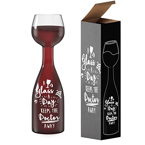fbeurope Geschenkidee Geschenke für frauen Weingläser Glasweinflasche 750 ml Lustige Geschenke Weinliebhaber Männer Mama Weinglas Geschenke teenager Freundin geschenk wichteln ostern