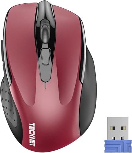 TECKNET Kabellose Maus, Pro 2.4G 4000 DPI Wireless Maus 6 Tasten mit Nano Empfänger, 24 Monate Batterielaufzeit, 5 Einstellbare DPI-Pegel für PC Laptop iMac MacBook Microsoft Pro, Office Home