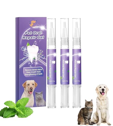 Cvreoz Gel FüR Die Mundpflege Von Haustieren, Cvreoz Pet Oral Repair Gel, Beseitigen Sie Mundgeruch,BekäMpfen Sie Zahnstein, Ohne ZäHneputzen, Verbessert Die Mundgesundheit Von Haustieren (3 Stück)