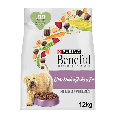 Beneful Glückliche Jahre 7+ Senior Hundefutter trocken, mit Huhn und Gartengemüse, 1er Pack (1 x 12kg)