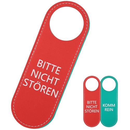 1 Stück Schilder, Bitte Nicht Stören, Komm rein! nicht stören Türschild aus Leder, Beidseitig Bedruckt Türanhänger, für Zimmer Einrichtung oder Türschild im Büro
