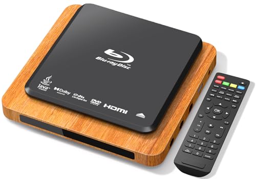 Blu Ray Player, 1080p Full HD mit Dolby Digital Surround Sound, Blu Ray Disc B 2 und All Region DVD, HDMI/USB/AV-Anschlüsse, Blu-ray Disc Player für TV/Wohnmobil/Heimkino/Auto