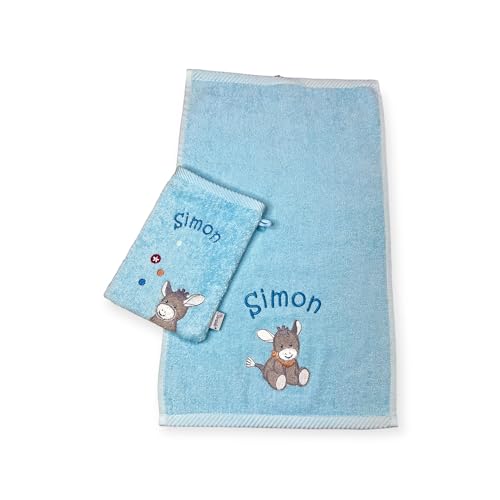 Kinderhandtuch und Waschlappen Sterntaler mit Namen personalisiert