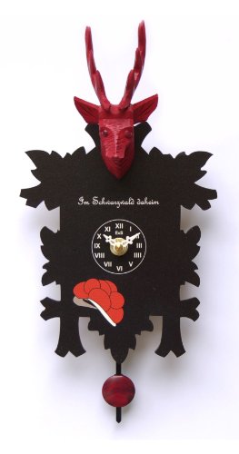 Trenkle Kuckulino Miniatur Schwarzwald Wanduhr mit Quarzwerk und Kuckucksingen TU 3004 PQ