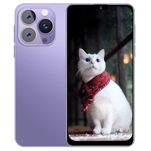 PrzTIk 6,3-Zoll-HD-Display Smartphone | 16GB ROM (bis 128GB erweiterbar), 4000mAh Akku, Dual-SIM, Dual-Kamera, Android 10, Bluetooth, Gesichtserkennung (Purple)
