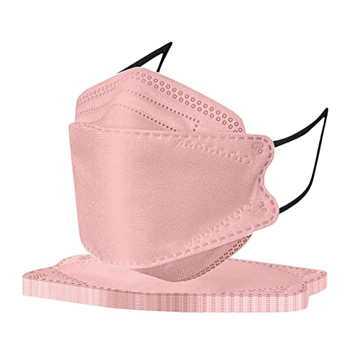 DolceTiger 10 Stück Erwachsenen Schichten Fischförmige_Mundschutz Multifunktionstuch Mund_und_Nasenschutz Bandana Half Face Halstuch für Damen Herren (Rosa 2)