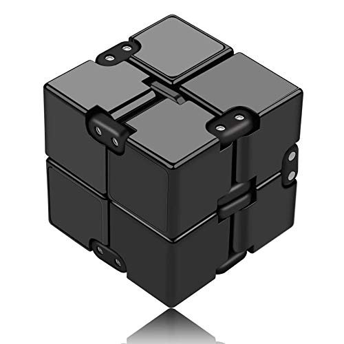 Funxim Infinity Cube, Unendlicher Würfel Spielzeug, Magic Unendlicher Flip Würfel Dekompression Spielzeug, Tötungs Zeit Zappeln Spielwaren Stressabbau Würfel (Schwarz)