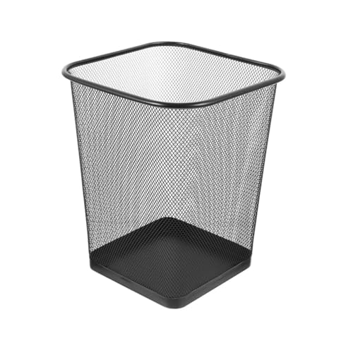 Sinoba Papierkorb Büro aus Metall schwarz 17L quadratisch viereckig Draht Mesh-Optik Abfalleimer für Büro Home-Office & Haushalt (1 Stück)