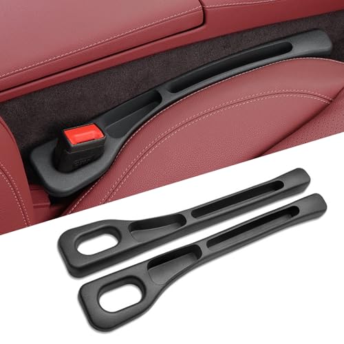Hurifeng Autositz Lückenfüller 2er Set - Spaltfüller aus Stoff für Fahrer und Beifahrerseite - Universale Sitzlücken Stopper Organizer für Auto SUV LKW (Schwarz)