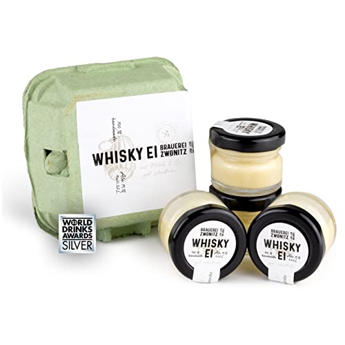 Brauerei Zwönitz Whisky Eierlikör aus dem Erzgebirge 4 x 0,02 Liter/Eierlikör Geschenk/Osterschnaps aus Sachsen mit Zwönitzer Whisky/Cremiger Osterlikör/Ostergeschenke Eierlikör