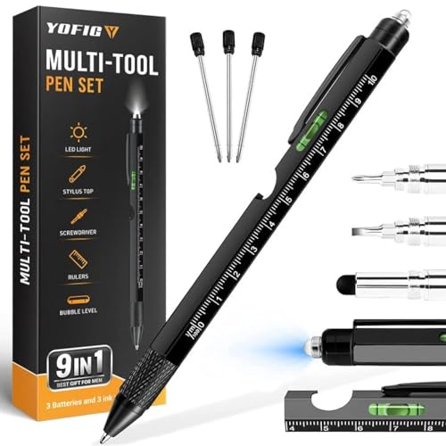 YOFIG Geschenke für Männer, Vatertagsgeschenk, Vatertagsgeschenke für Papa, 9 IN 1 Multifunktions Kugelschreiber Gadgets für Männer, Männer Geschenke für Papa, Geburtstagsgeschenk für Männer