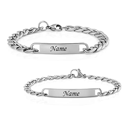 Partner armbänder mit Gravur – Personalisiertes Armband für Paare | Hochwertiger Edelstahl – Geschenk für Sie & Ihn | Liebevolles Pärchenarmband handmade in Deutschland