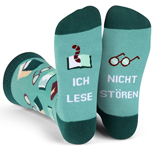 Lavley Nicht Stören Ich Lese Socken Geschenk für Leser und Bücherliebhaber unisex Einheitsgröße