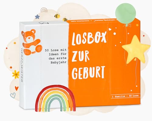 Losbox zur Geburt - Das Geschenk zur Geburt für Mama, Papa & Baby I 50 Lose mit wundervollen Ideen für das erste Jahr I Geschenk zur Geburt für Mädchen & Jungen und Geschenkidee für werdende Eltern