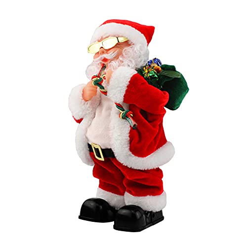 Gfilay Elektrischer Weihnachtsmann-Spielzeug mit schüttelndem Bauch und Füßen – singend und tanzend, die perfekte Weihnachtspuppe