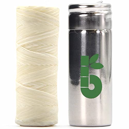 Bambaw Öko Zahnseide | Vegan | Zero Waste | Plastikfreier Spender | Gewachst | Nachhaltig | Edelstahl Spender | Kompostierbar | Minzgeschmack | 50m