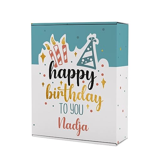 Herz & Heim® Personalisierte Geschenkverpackung zum Geburtstag 28 cm x 35,5 cm x 10 cm