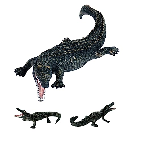 Meyrwoy Gartenschmuck im Freien im Freien, Krokodilspielzeug kleine realistische Krokodil Figurenspielzeug Plastik Wildtiere Alligator Spielzeug Künstliche Tierspielzeug für Kinder Kinderspielstil11