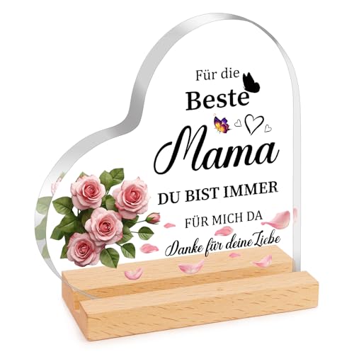 XIANNVXI Geschenke für Mama, Weihnachtsgeschenke für Mama Geschenk Geburtstagsgeschenk, Beste Mutter Geschenk, Heimat Dekoration aus Acryl, Muttertag Geschenk für Mütter