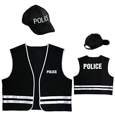 W WIDMANN MILANO Party Fashion - Verkleidungsset Polizist, Weste, Kappe, Mottoparty, Karneval